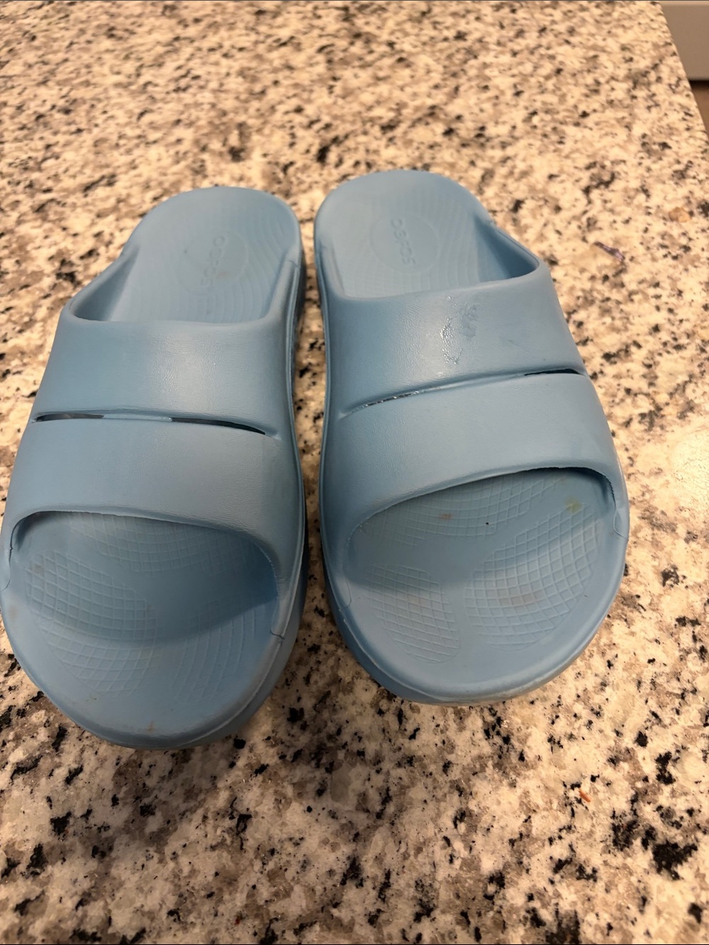 OOFOS Light Blue Slide Sandals - Picture 1 of 4